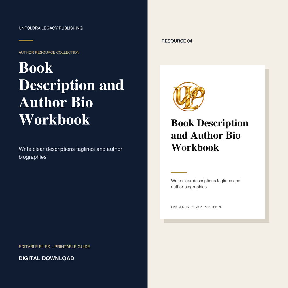 Unfoldra Book Description and Author Bio Workbook