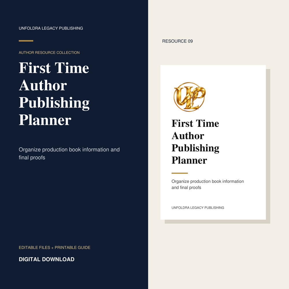 Unfoldra First Time Author Publishing Planner